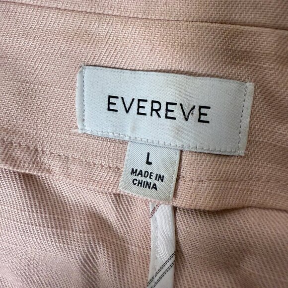 Evereve Lenox Blazer Pink Sz L 100% Cotton Double Breasted 4 Silver Buttons - Picture 2 of 8